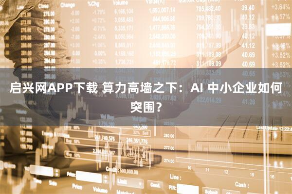 启兴网APP下载 算力高墙之下：AI 中小企业如何突围？